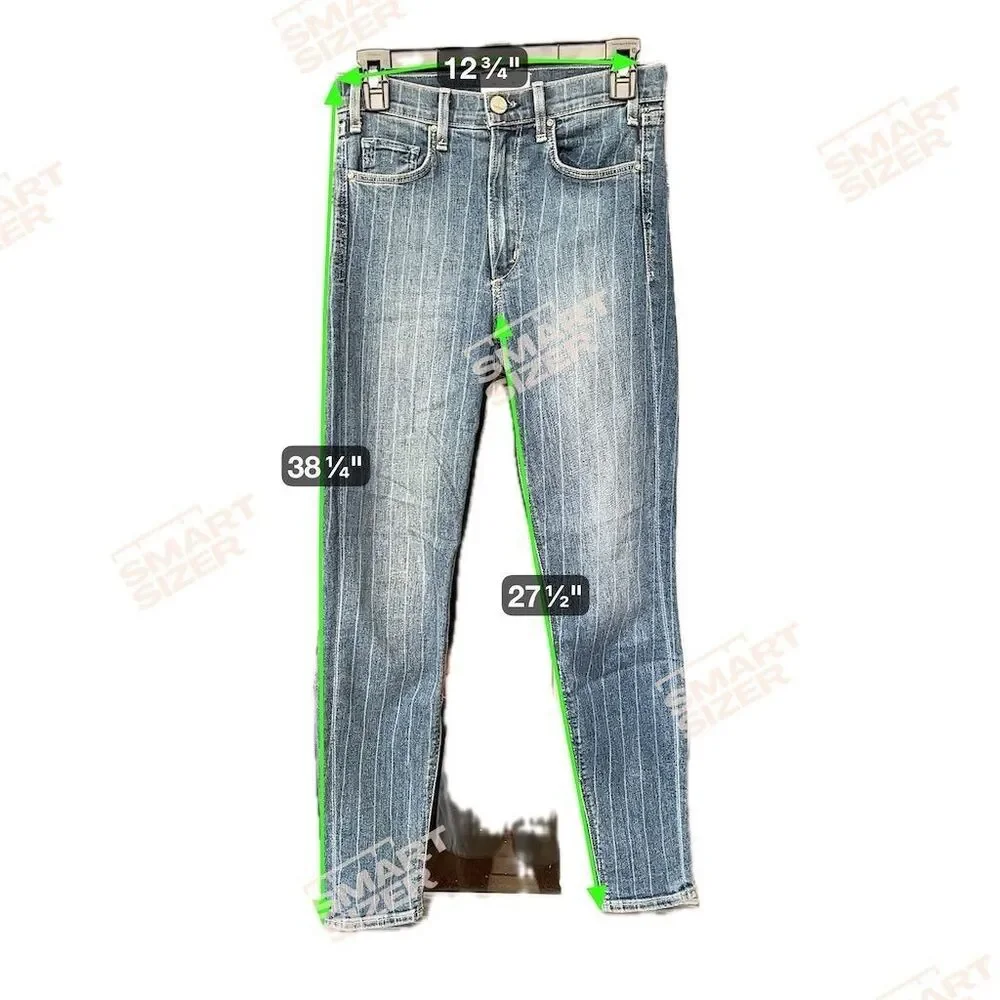 McGuire Women's Striped Skinny Jeans Blue Size 27‎ Medium Wash